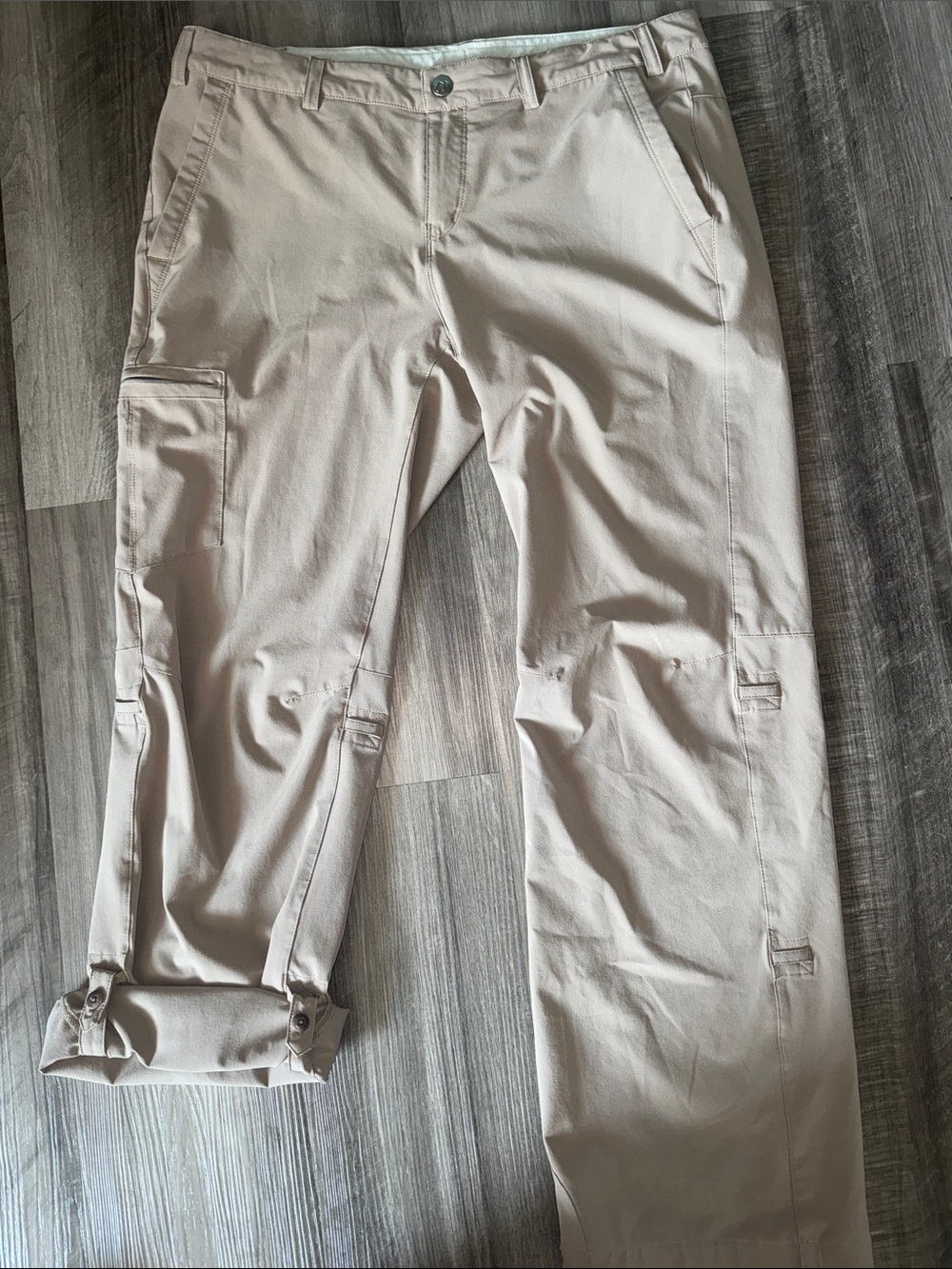 REI roll up pants khaki women’s hiking trail climbing camping lightweight tan 12